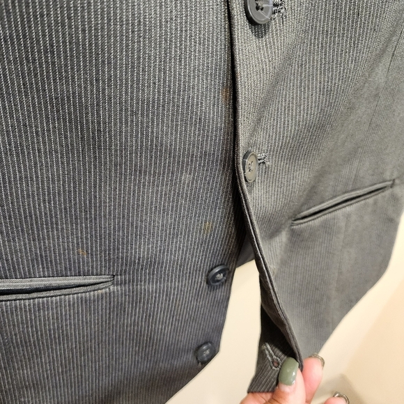 J. Ferrar Modern Fit Gray Stripes Vest size S - Picture 6 of 10